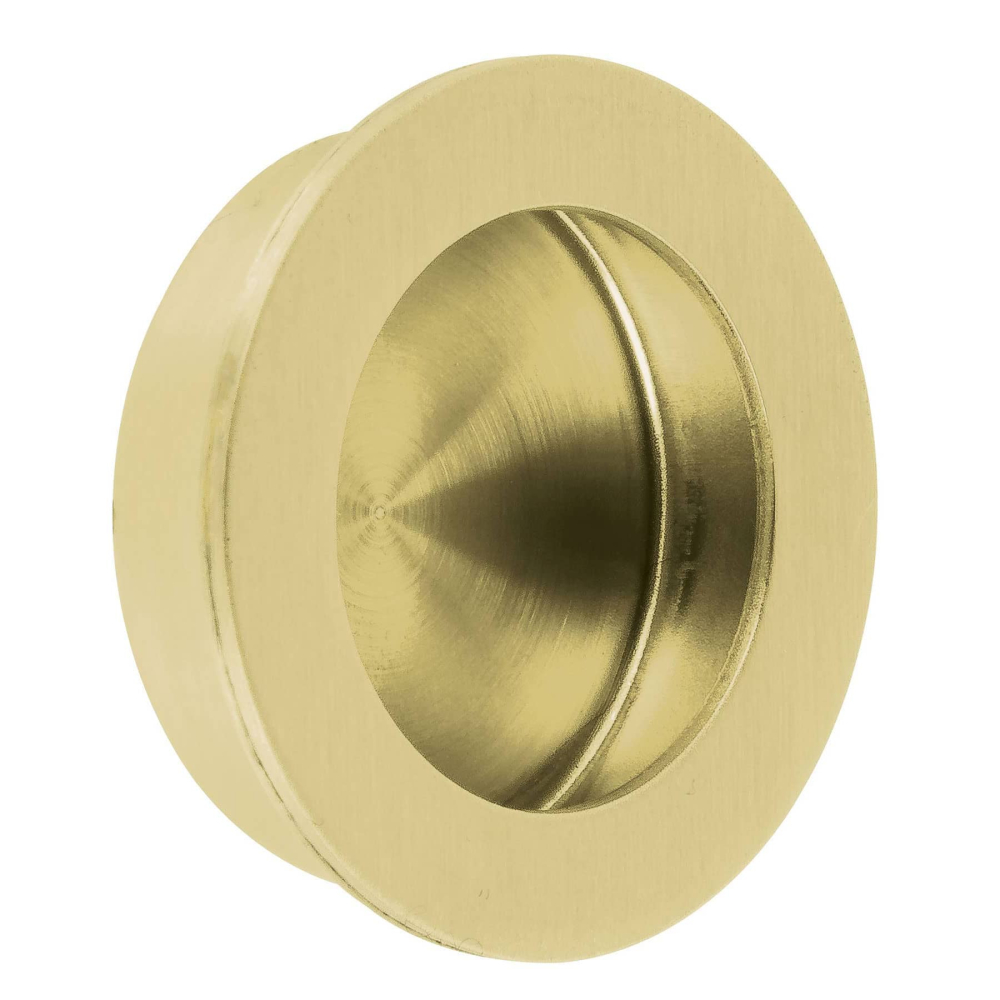 Jaladera de embutir circular No. 3, latón brillante, HERMEX JALED-13