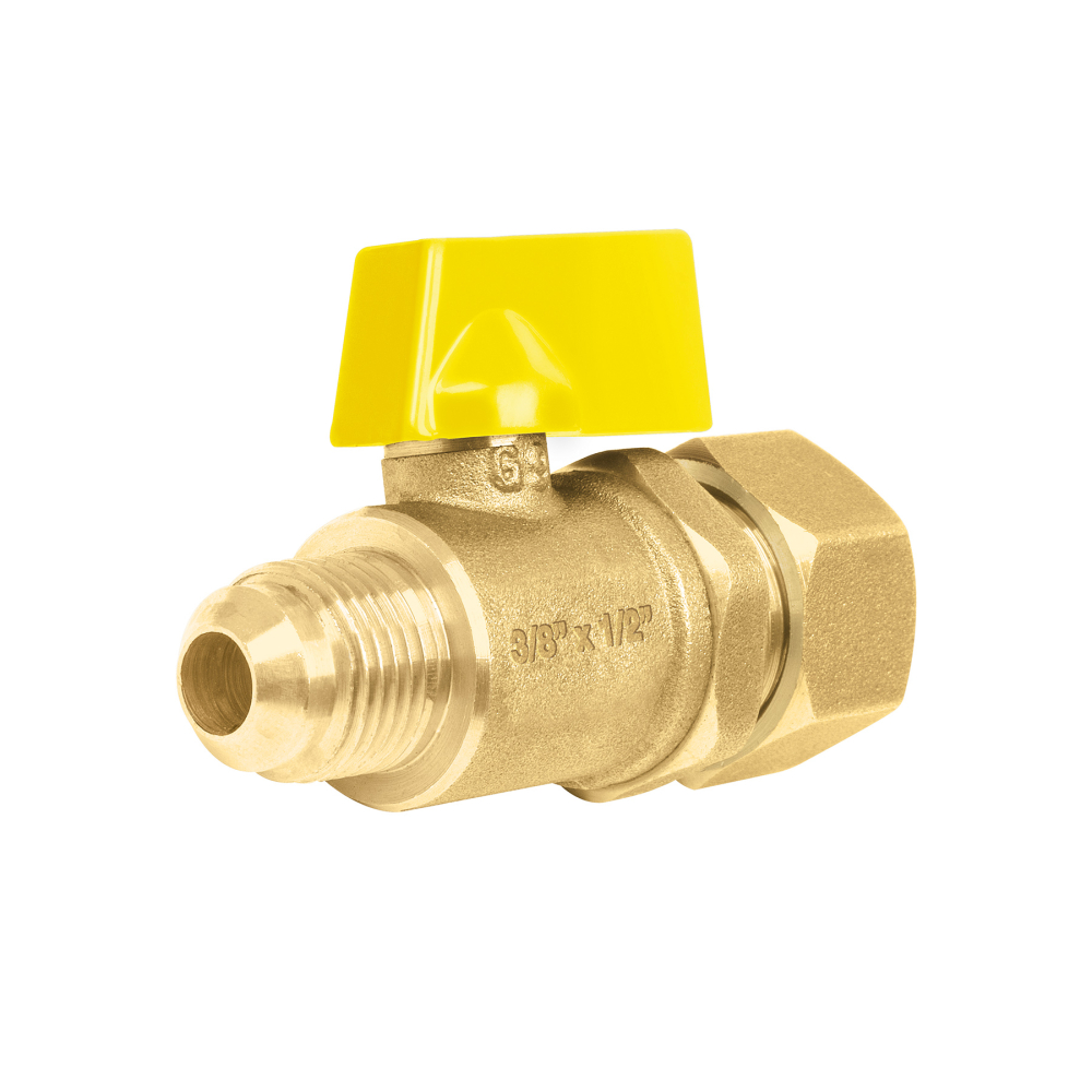 Válvula de control latón para gas 3/8'x1/2' tipo barrilito VG-554-B