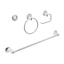 Juego de 4 accesorios para baño, cromo, FOSET AQUA AQA-4004
