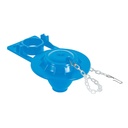 Sapo 2' para WC, PVC azul, cadena plástica, FOSET BASIC SA-006