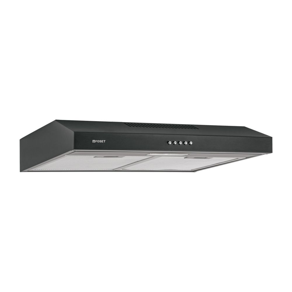 Campana extractora 60 cm, empotrable, negra, FOSET CAME-60M