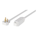 Extensión doméstica aterrizada 6 m blanca con clavija plana EDA-6B