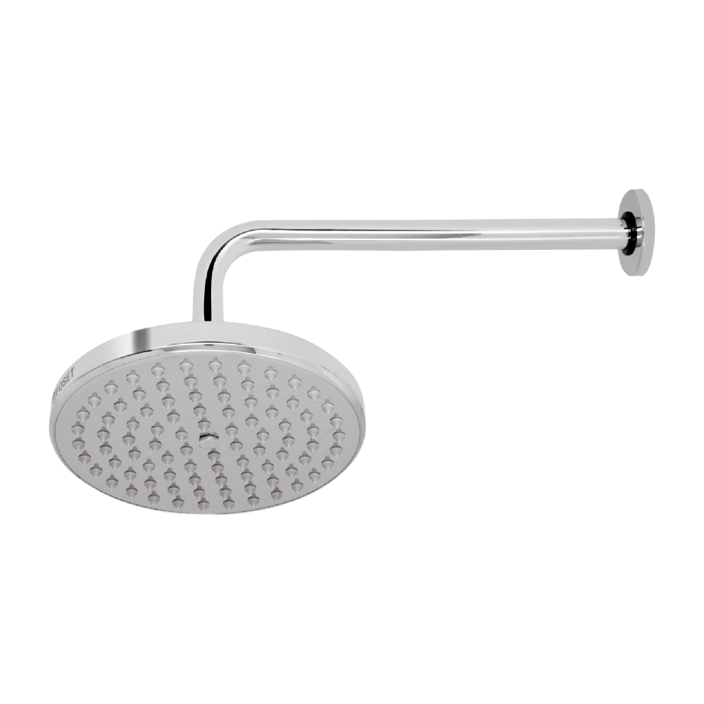 Regadera cromo 8' plato redondo, con brazo, FOSET ELEMENT R-208