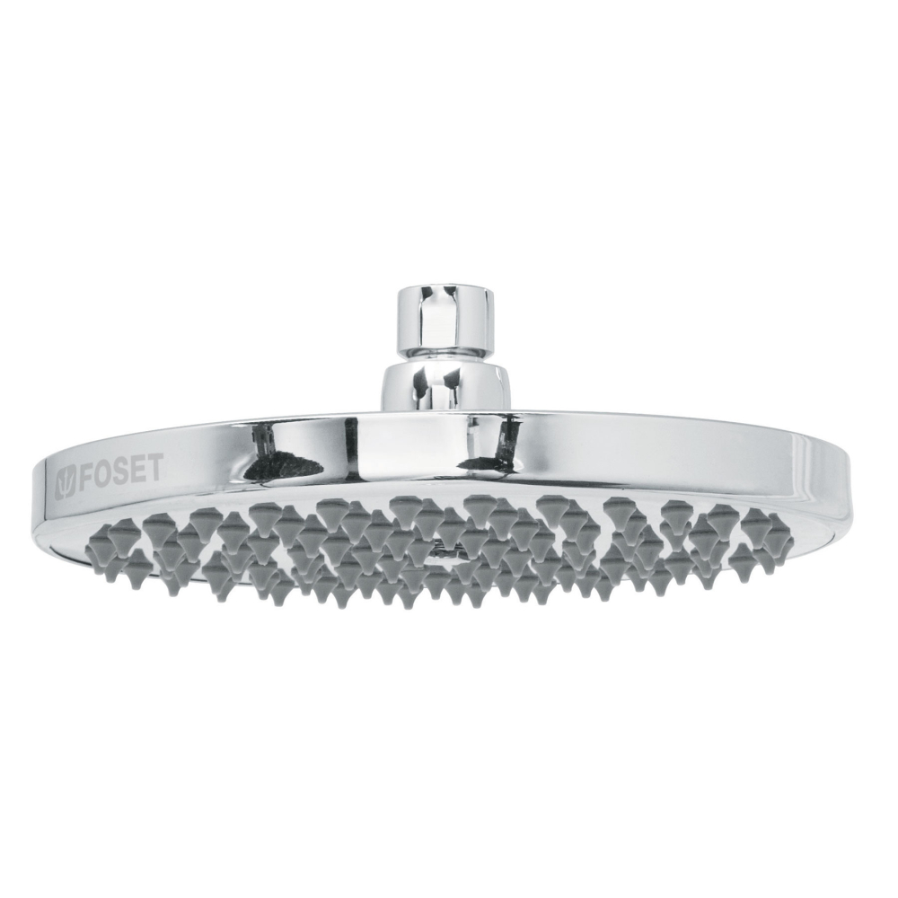 Regadera cromo 8' plato redondo, sin brazo, FOSET ELEMENT R-208S