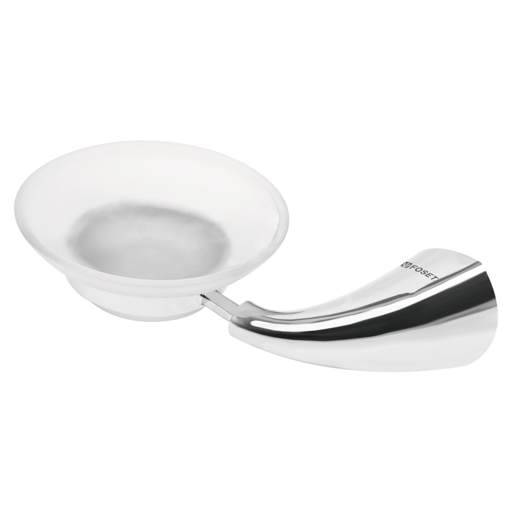 Jabonera metálica con plato de vidrio, FOSET AERO AEA-74
