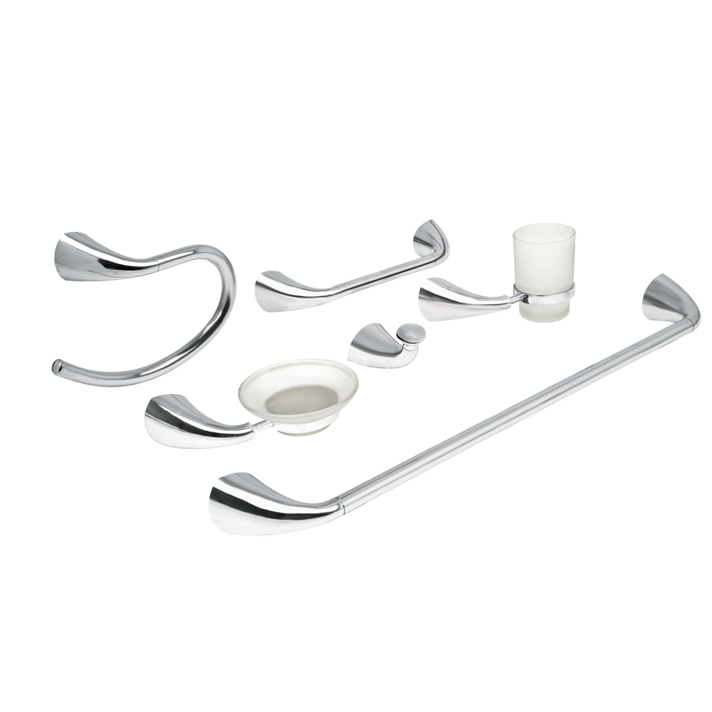 Juego de 6 accesorios para baño metálicos, FOSET AERO AEA-7000
