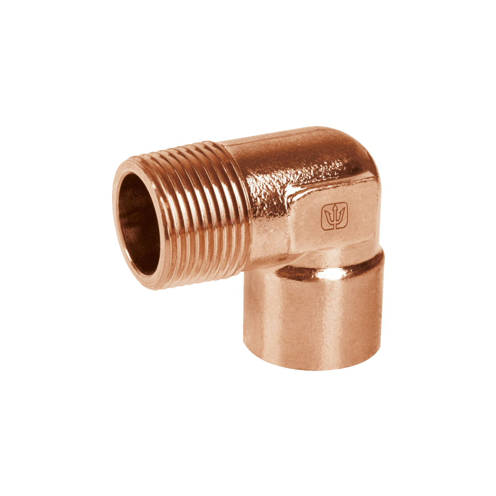 Codo 90° de cobre, rosca exterior 1', FOSET CC-513