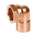 Codo 90° de cobre, rosca interior 3/4', FOSET CC-502