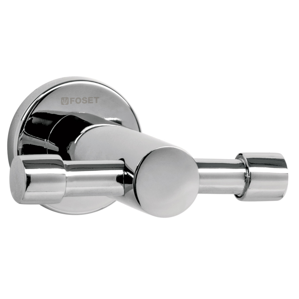 Gancho doble metálico cromo para toallas, FOSET ELEMENT ELA-73