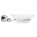 Jabonera metálica cromo con plato de vidrio, FOSET ELEMENT ELA-74