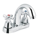 Mezcladora lavabo 4' cromo, nariz curva, cruceta, AQUA AQM-51