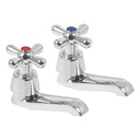 Juego 2 llaves individuales para lavabo, cromo, cruceta,AQUA AQI-11