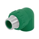 Codo 90° PPR,  3/4', rosca macho con inserto metálico, FOSET CV-512