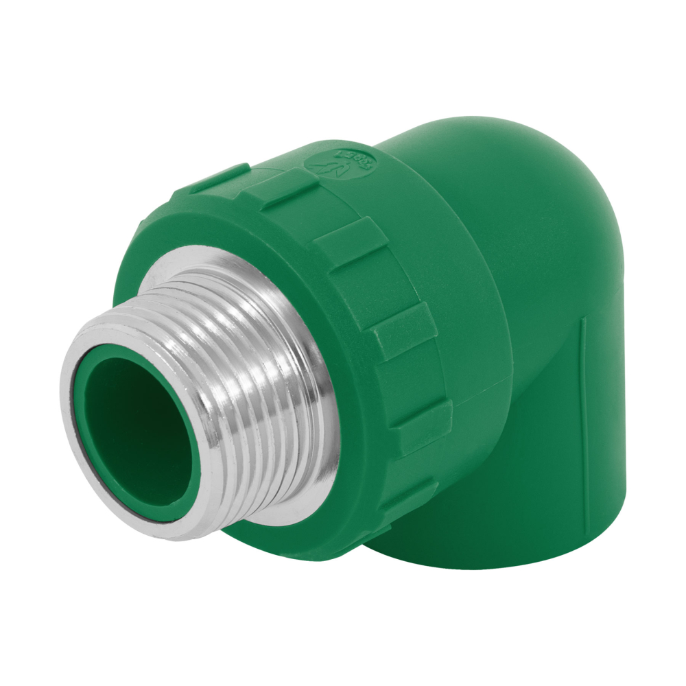 Codo 90° PPR,  1', rosca macho con inserto metálico, FOSET CV-513