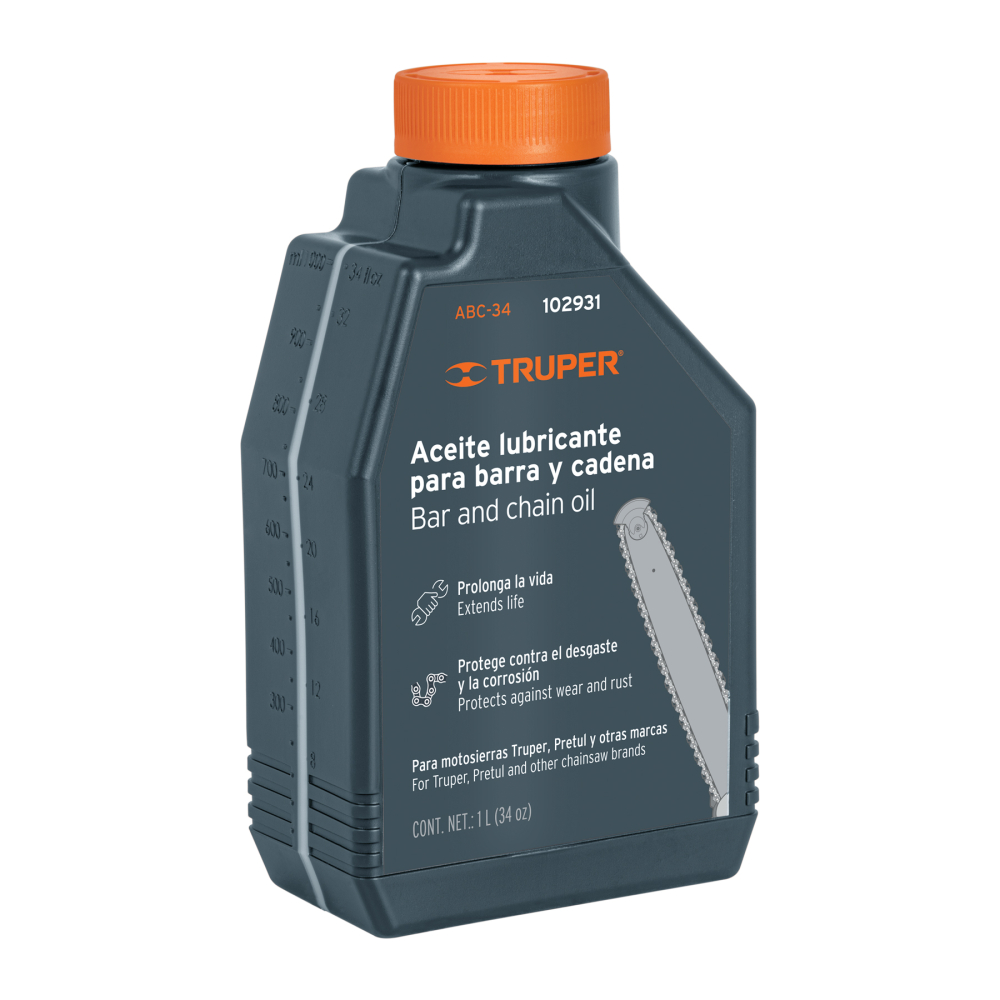 Aceite lubricante para barra y cadena de motosierra, TRUPER ABC-34