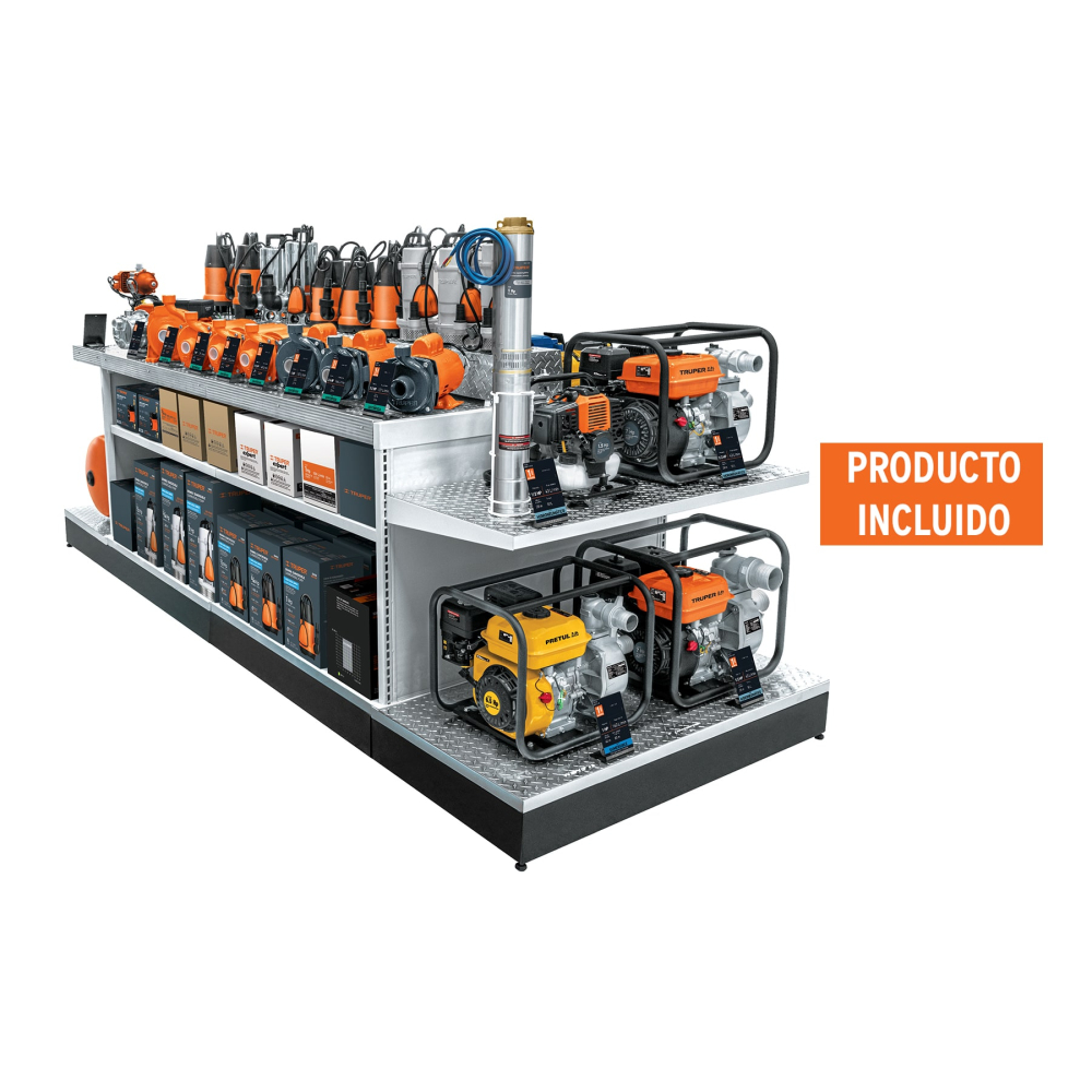 Mueble exhibidor con bombas de agua R-MAQ-BOM