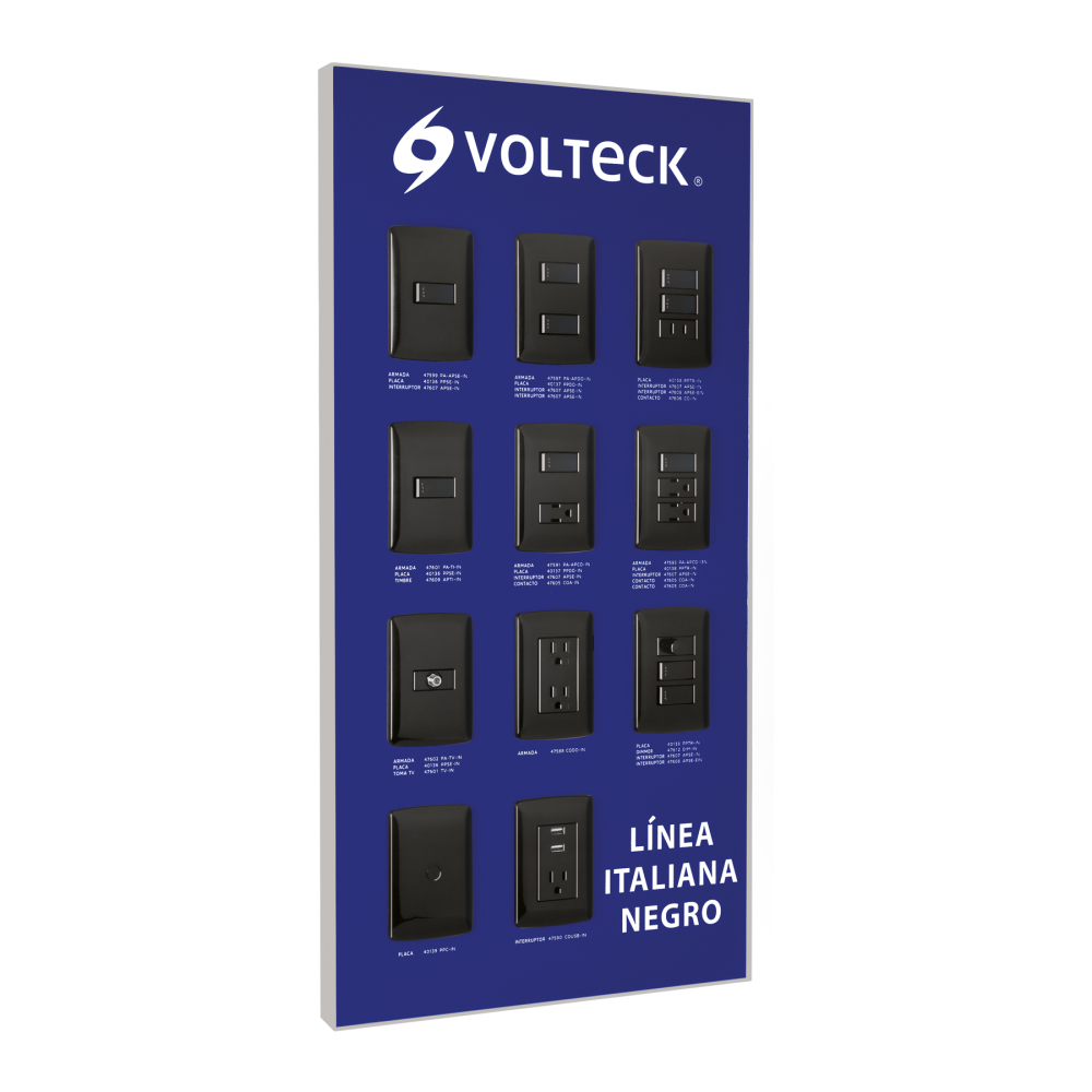 Exhibidor línea italiana negro, VOLTECK EX-LIN-VK