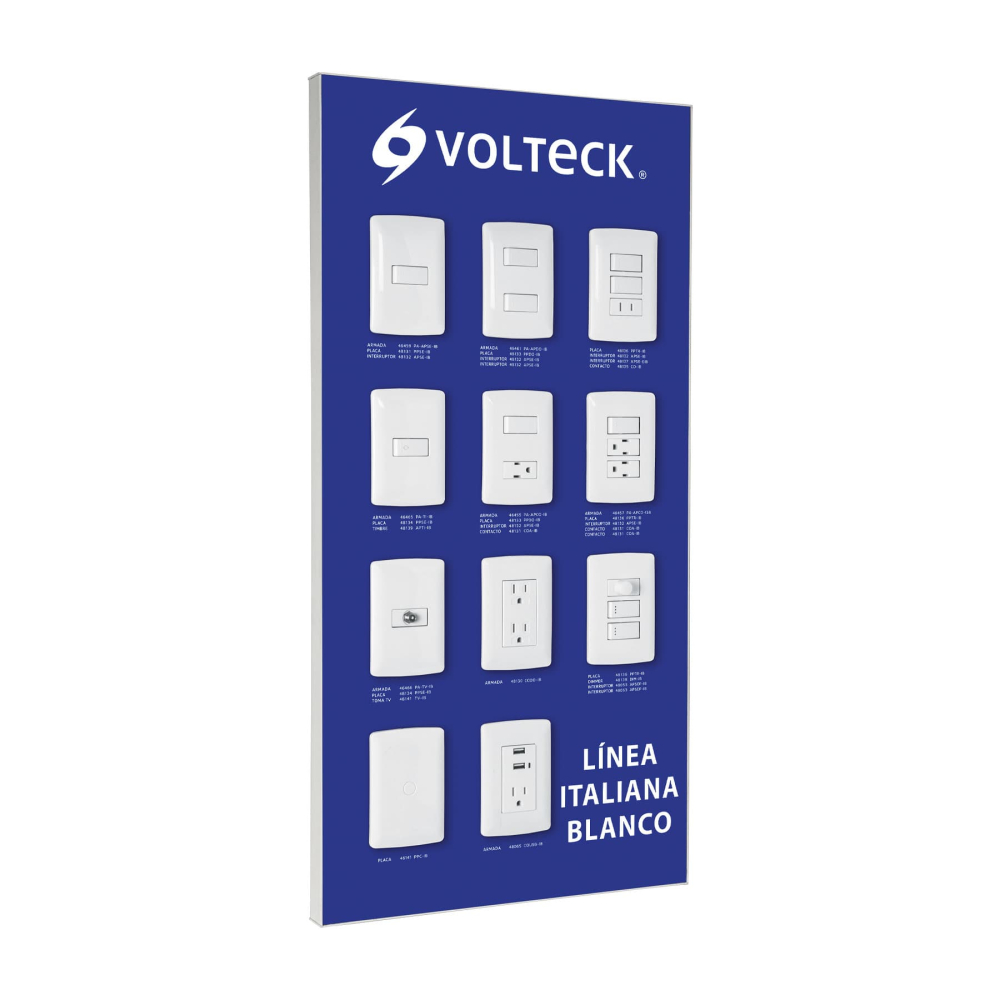 Exhibidor línea italiana blanco, VOLTECK EX-LIB-VK