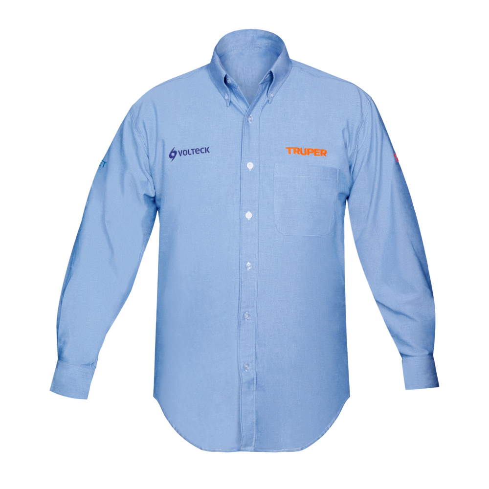 Camisa manga larga para hombre, azul, EG, TRUPER CAM-AZ-LXL
