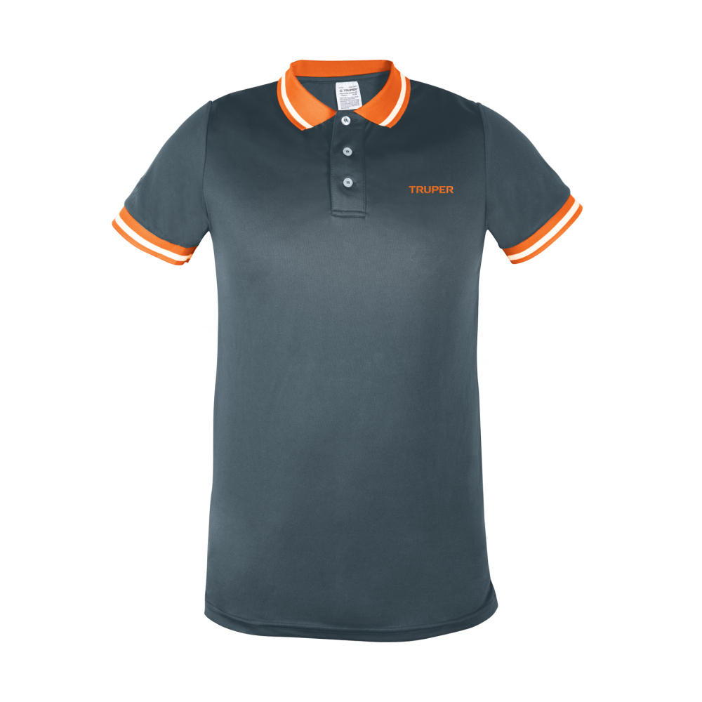 Playera polo performance para hombre, gris, CH, TRUPER DRY-GC-C