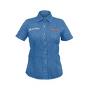Camisa de mezclilla manga corta para mujer, CH, TRUPER CAM-MEZ-DCS