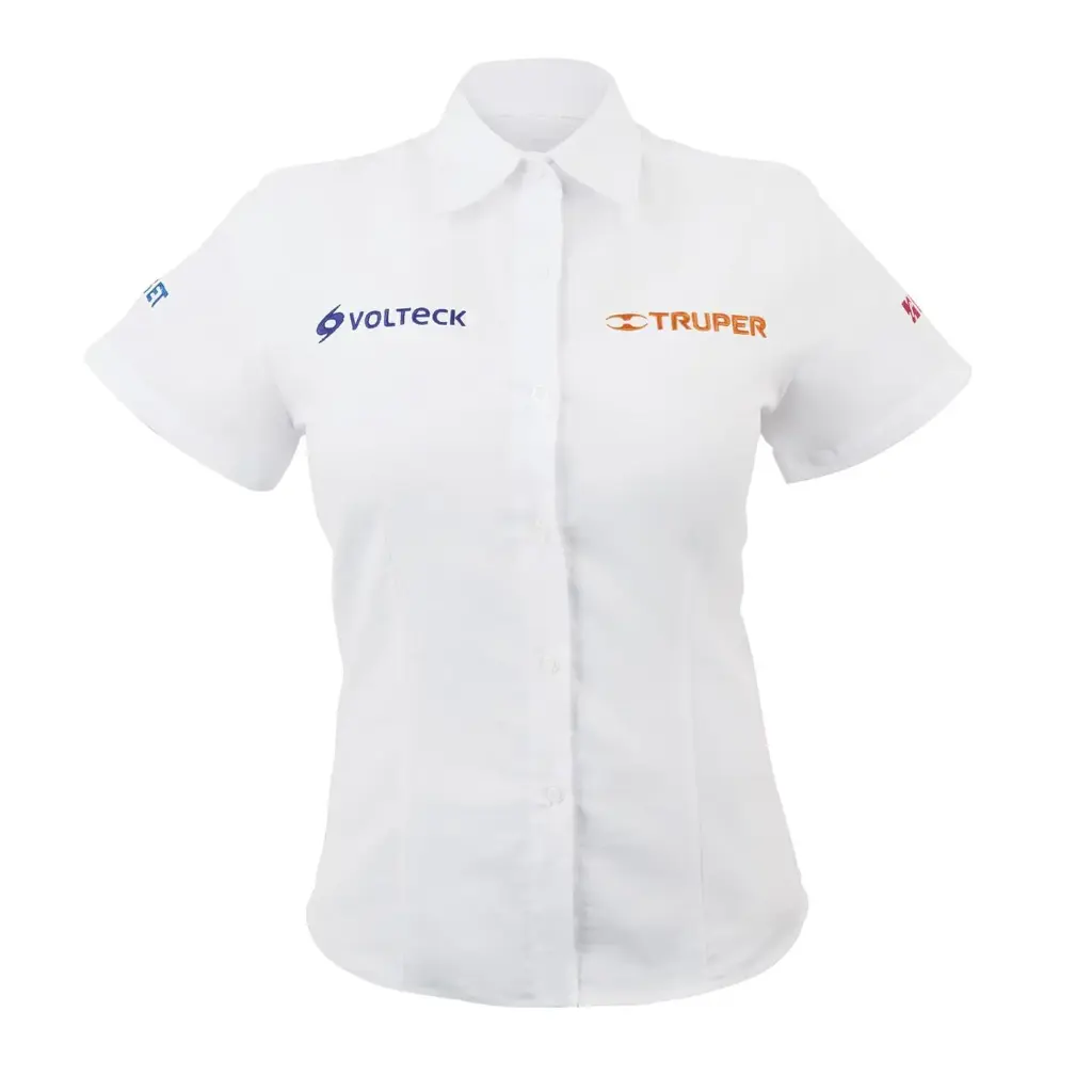 Camisa manga corta para mujer, blanca, CH, Truper CAM-BCO-DCS