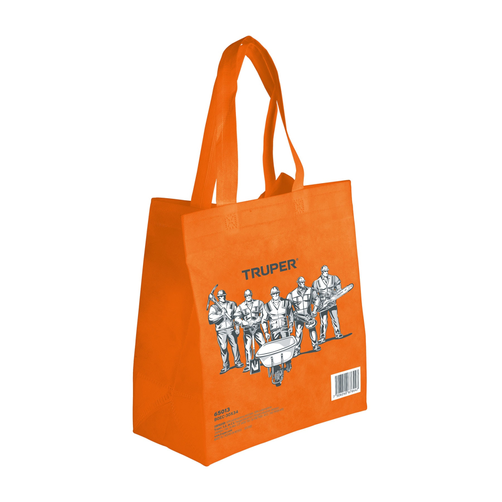 Bolsa ecológica naranja de 30 x 34 cm, TRUPER BOEC-30X34