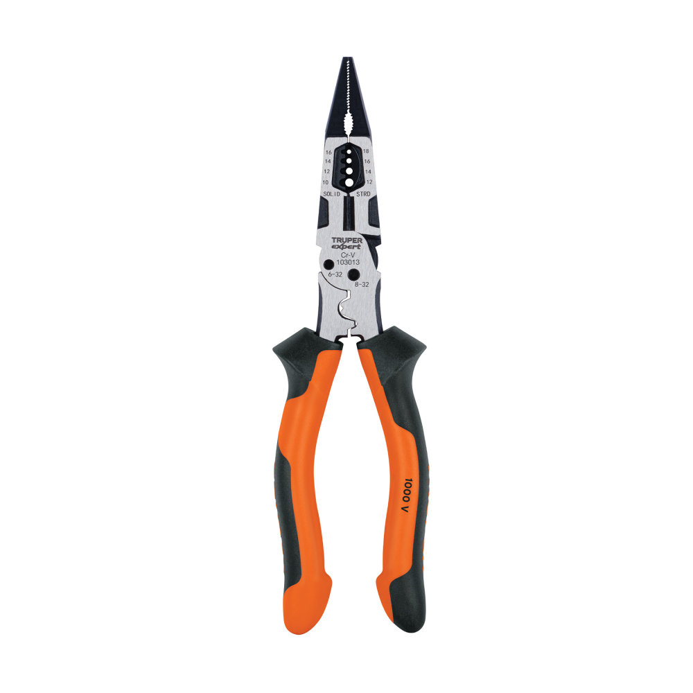Pinza multiuso 8' punta larga, comfort grip, TRUPER expert PMU-8PX