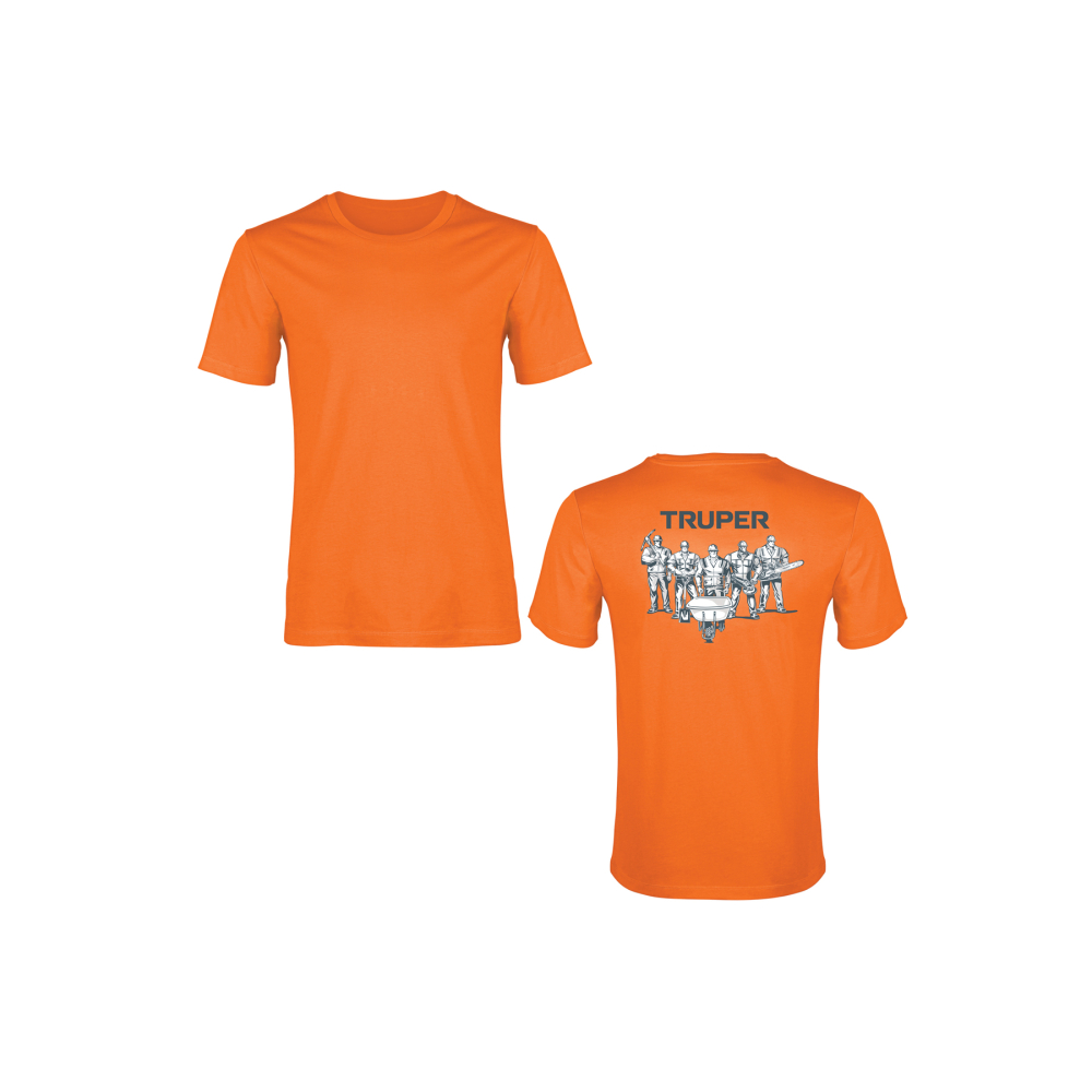 Playera cuello redondo para hombre, naranja, CH, TRUPER CAM-NAR-36