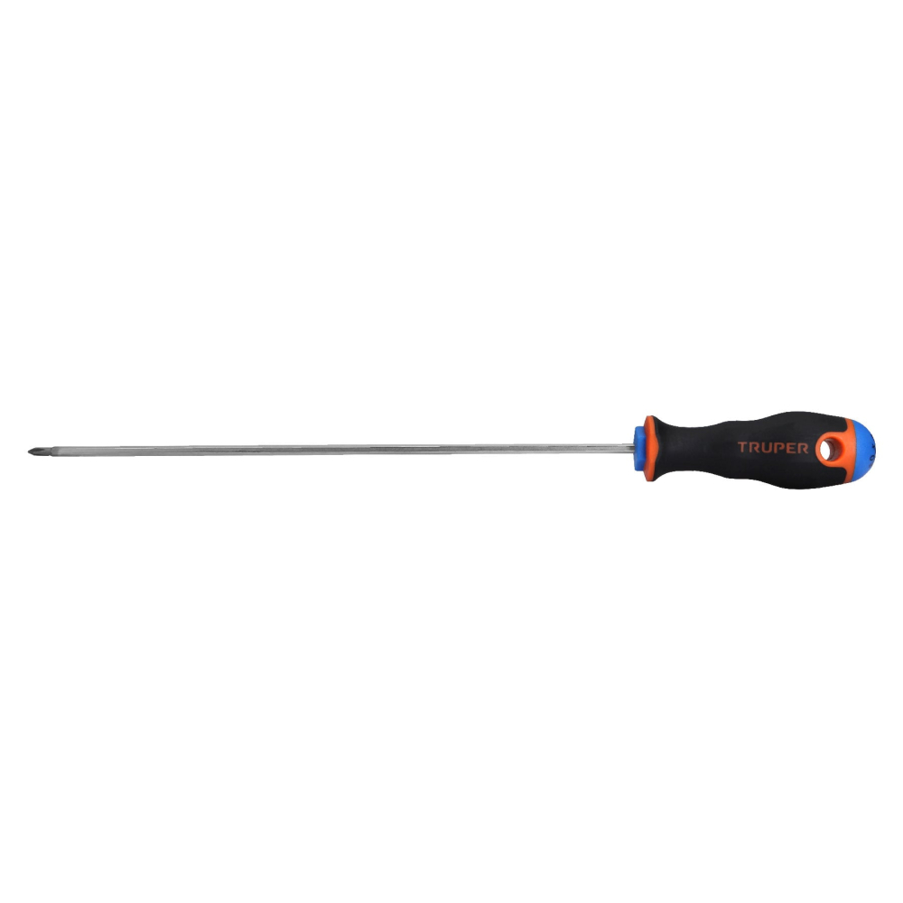 Desarmador de cruz 1/8' x 8' mango Comfort Grip, TRUPER DP-1/8X8B