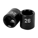 Dado de impacto de 26 mm, 6 puntas, cuadro 1/2', TRUPER D-7426-M