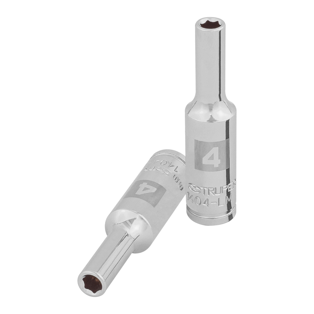 Dado largo de 4 mm, 6 puntas, cuadro 1/4', TRUPER D-1404-LM