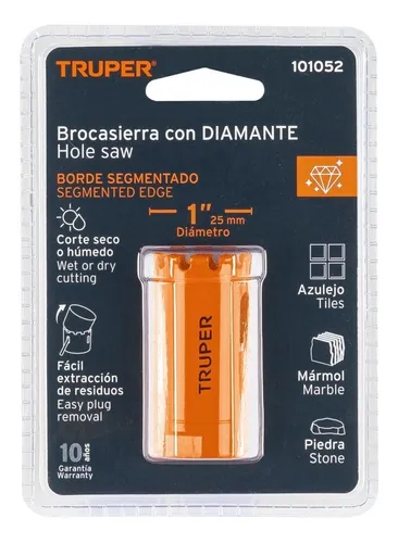 Brocasierra diamante 1' borde segmentado, Truper COSE-1