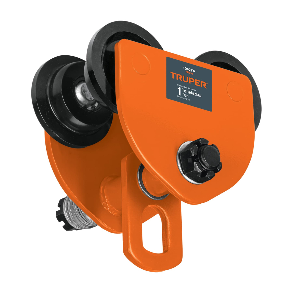 Trole de carga 1 ton para vigas IPS e IPR, ajustable, TRUPER TRO-1