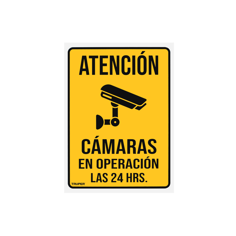 Letrero de señalización 'CÁMARAS EN OPERACIÓN', 25 x 34 cm LIN-13