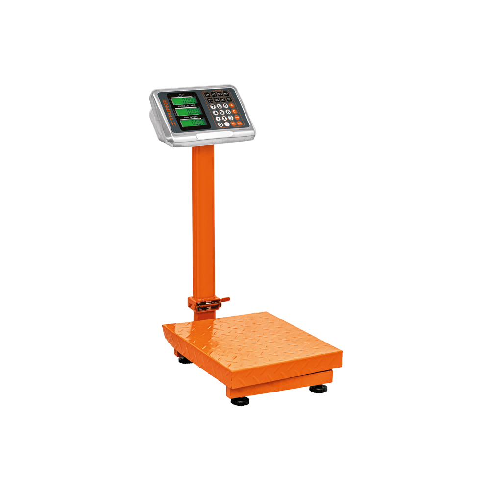 Báscula electrónica de plataforma p/mostrador, 80 kg, TRUPER BAS-80PLA