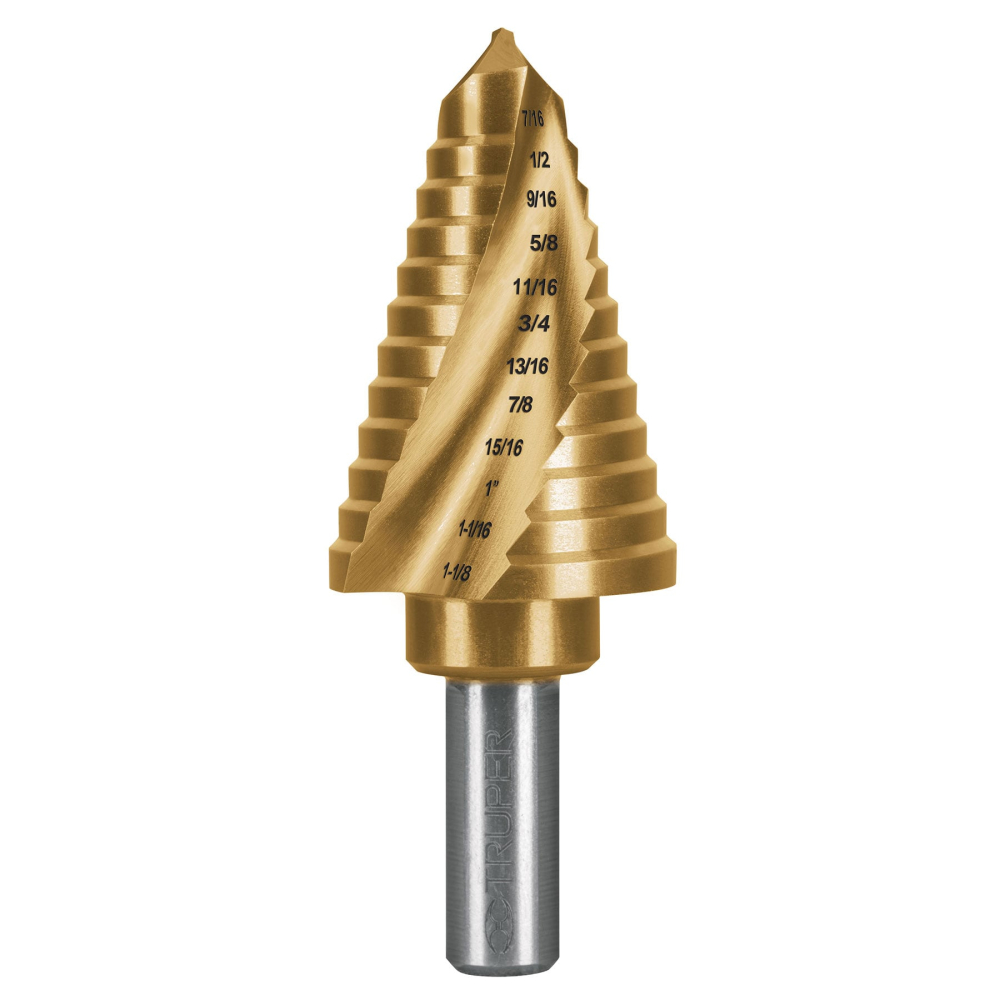 Broca escalonada titanio 12 escalones 7/16' a 1-1/8', EXPERT BES-12AX