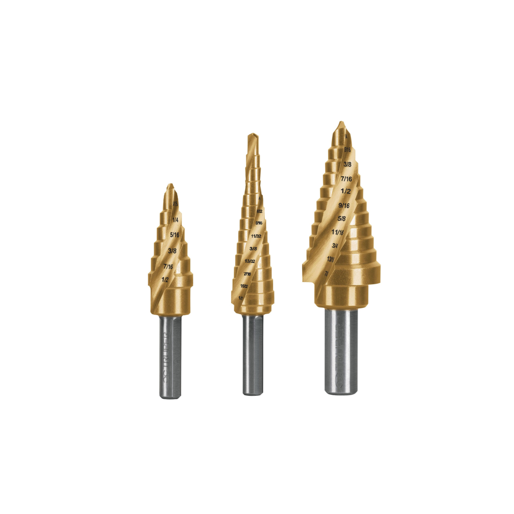 Juego de 3 brocas escalonadas de titanio, TRUPER EXPERT JBES-3X