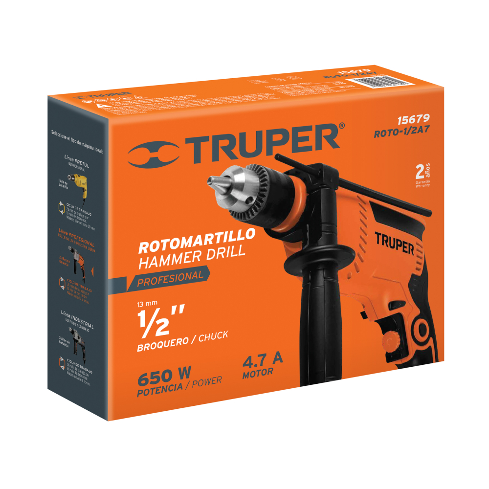 Caja de empaque de repuesto para ROTO-1/2A7, TRUPER CJ-ROTO-1/2A7