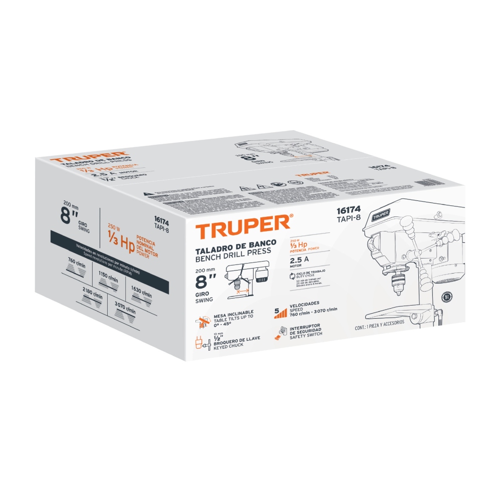 Caja de empaque de repuesto para TAPI-8, TRUPER CJ-TAPI-8