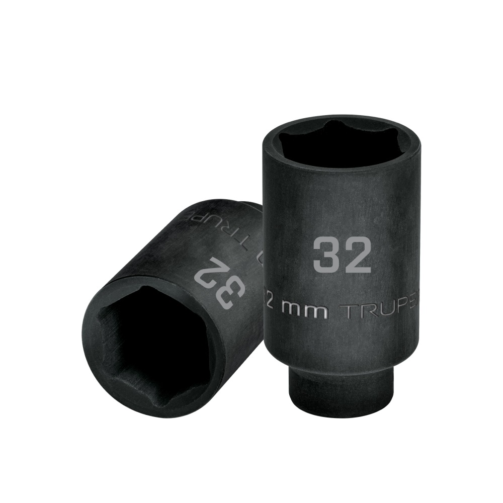Dado largo impacto de 32 mm, 6 puntas, cuadro 1/2', TRUPER D-7332-ML