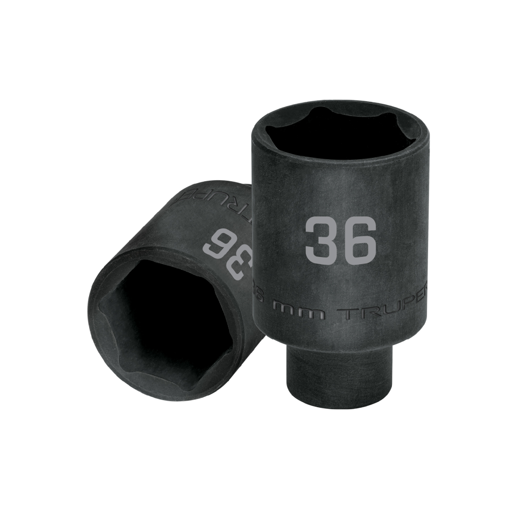 Dado largo impacto de 36 mm, 6 puntas, cuadro 1/2', TRUPER D-7336-ML