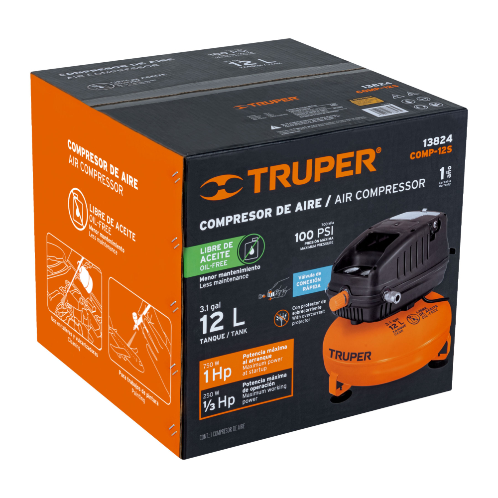 Caja de empaque de repuesto para COMP-12S, TRUPER CJ-COMP-12S