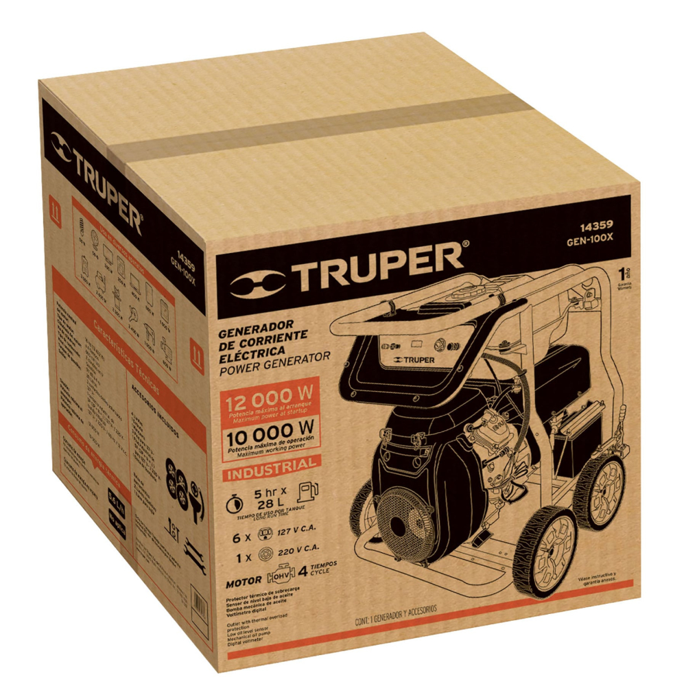 Caja de empaque de repuesto para GEN-80X, TRUPER CJ-GEN-80X