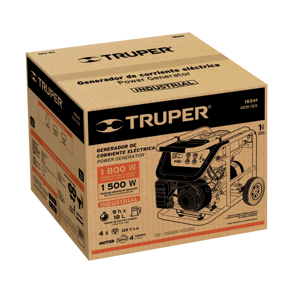 Caja de empaque de repuesto para GEN-15X, TRUPER CJ-GEN-15X
