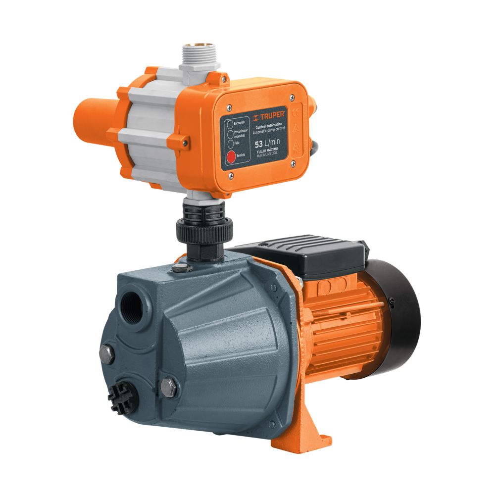 Bomba presurizadora jet hierro 1/2 HP con control, TRUPER PRE-1/2