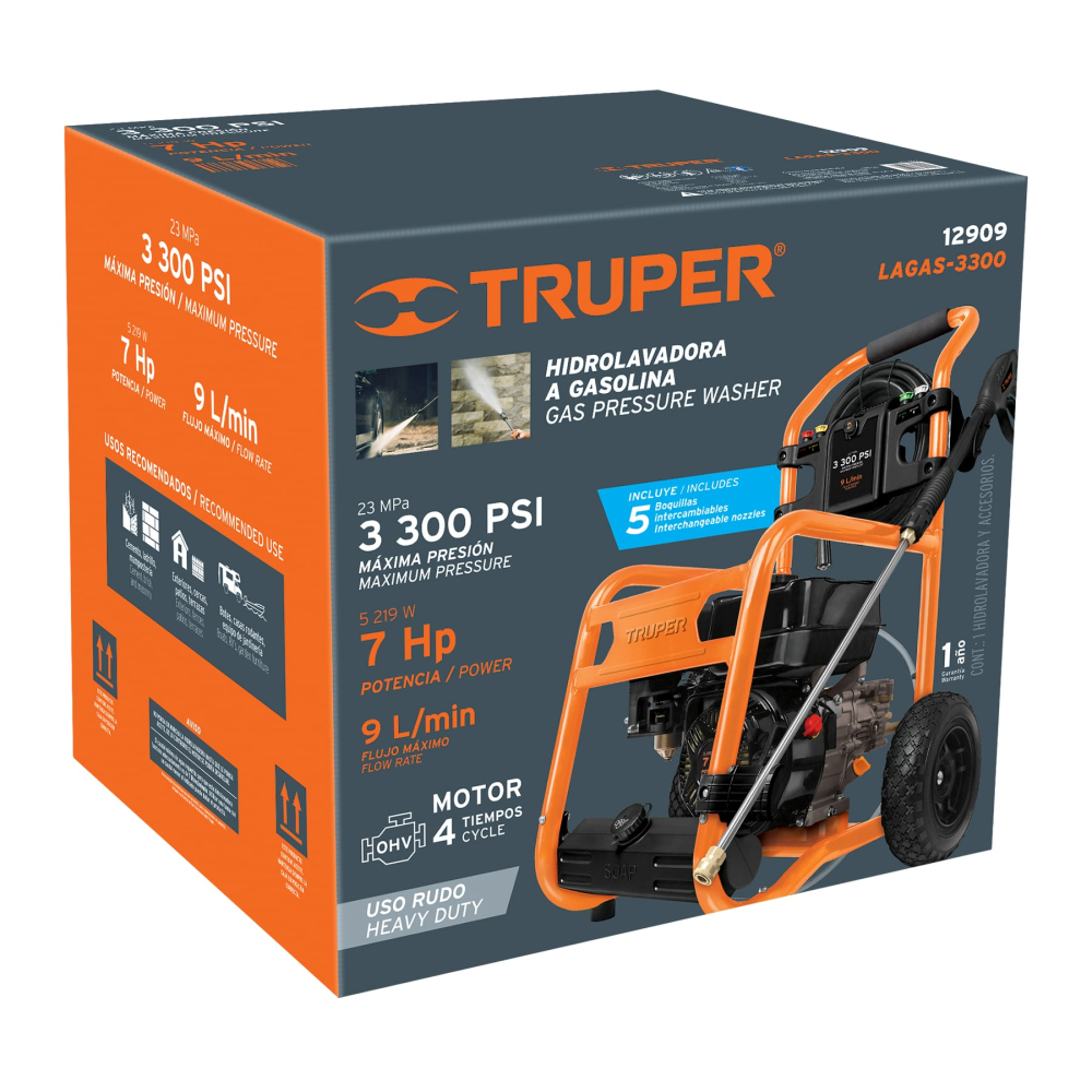 Caja de empaque de repuesto para LAGAS-3300, TRUPER CJ-LAGAS-3300