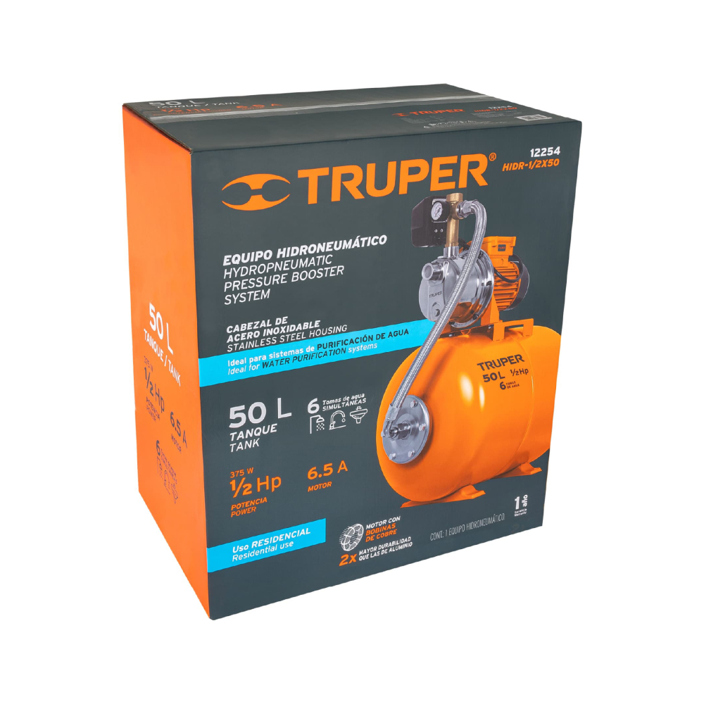 Caja de empaque de repuesto para HIDR-1/2X50, TRUPER CJ-HIDR-1/2X50