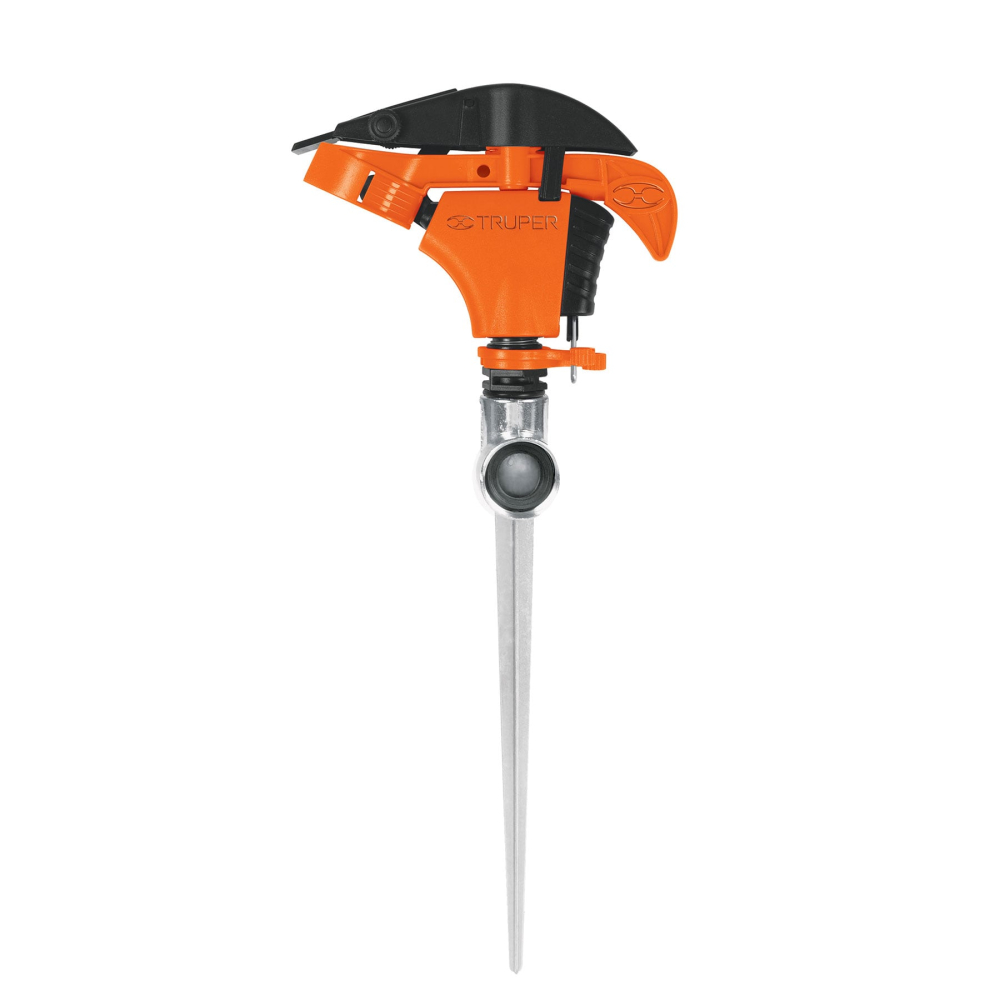 Aspersor plástico 11', una vía, estaca metálica, TRUPER ASP-P11