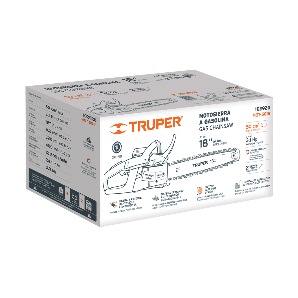 Caja de empaque de repuesto para MOT-5018, TRUPER CJ-MOT-5018
